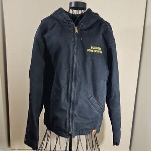 Carhartt Quilted Black Jacket with Iconic Gold Logo XL